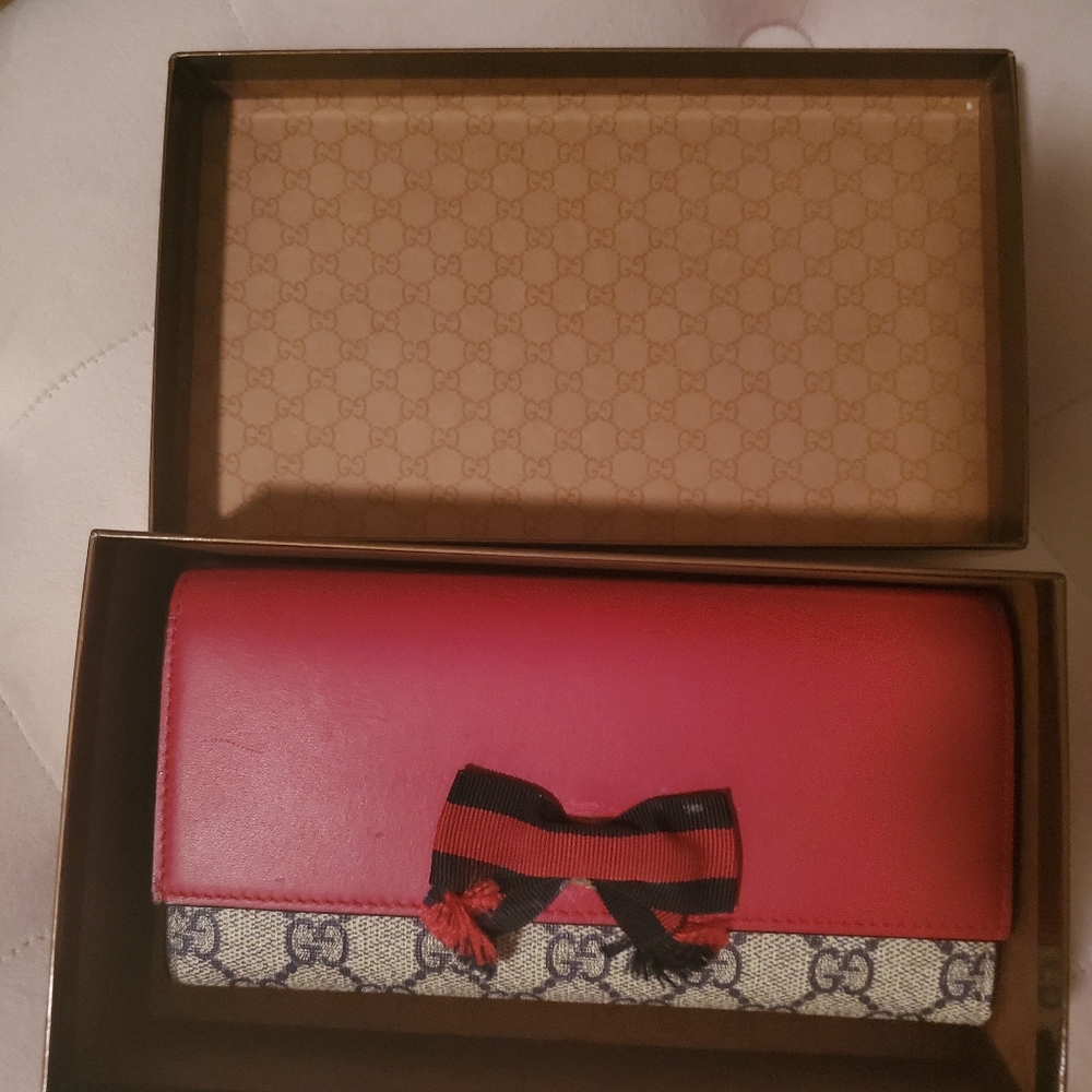 Gucci Grosgrain Gg Supreme Continental Wallet